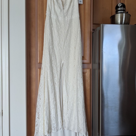 Sheath Wedding Gown - Ivory/White - illusion neck - Picture 3 of 6
